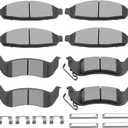 SCITOO Brake Pads Kits Front Semi-Metal Rear Ceramic 8pcs Fit for 2003-2011 for Ford Crown Victoria,2003-2011 for Lincoln Town Car,2003-2011 for Mercury Grand Marquis,2003-2004 for Mercury Marauder