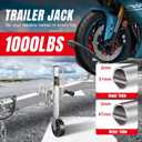 Torin 1000 lbs Trailer Jack with Wheel, Heavy Duty Swivel Boat Trailer Jack Single Whee, 10" Lift, Bolt-on Trailer Tongue Jack for RV Boat ATR39001B, Silver