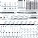 170PCS Pegboard Hooks, Peg Board Hooks for Hanging Fit 1/4 1/8 Inch Pegboard for Garage Organization, Tool Storage, Ideal for Garage, Workshop