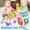 kecristv Montessori Toys for Toddler Girls Boys, Baby Sorter Learning Sensory Activity Cube, Toddler Girl Boy Easter Basket Stuffers Birthday Gifts, Baby Toys 18+ Months