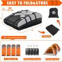 Sailnovo Rooftop Cargo Carrier Roof Bag,20 Cubic feet Soft PVC Waterproof Roof Bag for Most Vehicles with/Without Rack with Strap,Anti-Slip Mat,Padlock,Foldable Car Top Carrier for Road Trip Camping