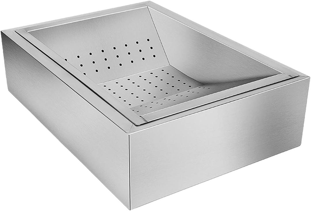 Stainless Steel French Fries Holder for Fast Food Service, 52x38x14cm Stainless Steel French Fries Holder for Fast Food Service, 52x38x14cm