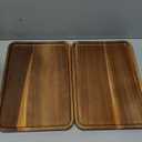 2 PCS 11.8  7.8 Solid Acacia Wood Serving Trays Rectangular Wooden Serving Platters Wood Tray Large Wooden Boards Kitchen Display Tray for Food, Charcuterie, Coffee Table Decor