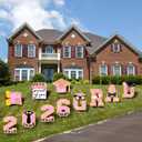 Graduation Decorations 2026 Pink, 11 Pcs Graduation Yard Signs Class of 2026, 15" Large Shimmering Grad Signs for Lawn Garden Pathway, High School College Senior Grad Party Decor Outdoor
