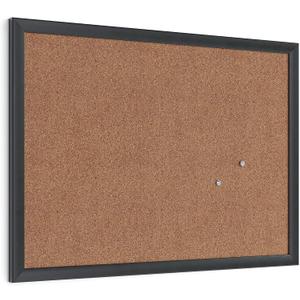 U Brands Cork Bulletin Board, 17" x 23", Black Wood Frame