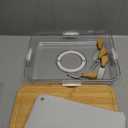 Charcuterie Board with Clear Lid, 2 Side Large Bamboo Cheese & Cutting Board for Entertaining, Includes 2 Plastic Cutting Mats & 4 Cheese Knives, Charcuterie gift ideas, Picnic Accessories