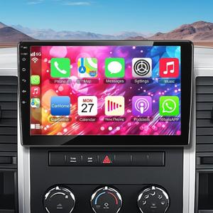 4+ 64GB Car Radio for Dodge RAM 1500 2500 3500 2009 2010 2011 2012, Build in Wireless/Wire Carplay & Android Auto Support Bluetooth, Back-up Camera,FM Radio,SWC,10 Inch IPS Touch Screen