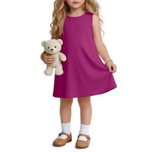 Custoneei Toddler Girls' Sleeveless Tank Dress, Fuchsia, 3T