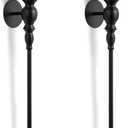 Black Wall Candle Holder Decor - 24.4 Inch Long Metal Gothic Wall Art Decor for Halloween Bedroom Living Room - Candle Sconces Set of 2 for Porch Hallway Entryway Beside TV