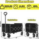 Collapsible Wagons Carts Foldable, 360lbs Portable Folding Wagon Cart with Wheels, Foldable Wagon Cart Utility for Camping, Beach, Grocery, Shopping, Sports, Garden