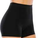 Womens Seamless Shaping Boyshorts Panties Tummy Control Underwear Slimming Shapewear Slip Shorts (Small, #A2 Black(light Tummy Control))