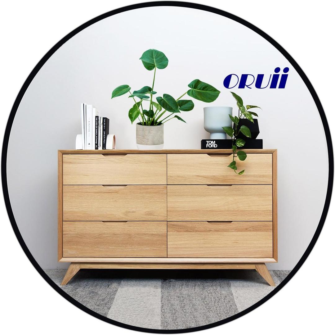 Black Circle Mirror, 20 inch Round Mirror, Black Bathroom Mirror Circular, Round Wall Mirrors for Living Room, Bedroom, Bathroom, Washroom, Rustic, Vanity.