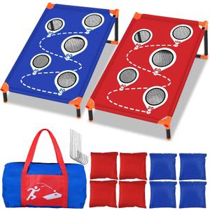 NZQXJXZ Portable Cornhole Board Set with 8 Bean Bags 3x2FT Cornhole Games for Kids and Adults Cornhole Set for Indoor and Outdoor Camping Parties Travel Beach Yard