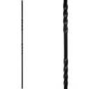 1/2" Double Twist Iron Balusters (Contractor Pack of 15) 1/2" x 44" Tall Square Hollow Stair Railing Metal Spindles (Real Satin Black NOT Matte or Flat Color)