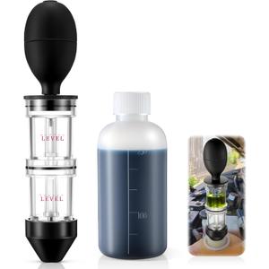 Enhon Head Gasket Tester Combustion Leak Test Kit with 8.5oz Testing Fluid and Universal Radiator Adapter, Dual-Chamber Tester Kit for Head Gasket, Gas/Diesel Engine, Car Truck Combustion Leak Check