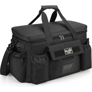 Youngoa Large Lunch Box for Men Women Adult Insulated Soft Sided Cooler 30 Can Leakproof Lunch Bag Collapsible for Work Travel Camping Beach, 18L (Black-No Luggage Strap)