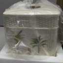 Avanti Linens - Tissue Box Cover, Guest Bathroom Essentials, Tropical Inspired Bathroom Accessories (Colony Palm Collection)