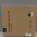 Extra Large Square Ottoman Tray for Living Room Coffee Table 21 x 21 Inch Decorative Acacia Wooden Serving Tray with Leather Handles for Breakfast in Bed Dinner Food TV (Color Natural)