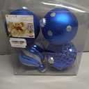 SHareconn 4ct 6 Inch Large Christmas Tree Balls Ornaments, Colored Shatterproof Plastic Decorative Baubles Decorations for Xmas Tree Decor Holiday Party Wedding Decoration (Blue, 150mm)