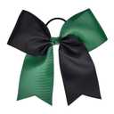 DEEKA 12PCS 8" Two Toned Large Cheer Hair Bows Ponytail Holder Handmade for Teen Girls Softball Cheerleader Sports -Forest Green/Black