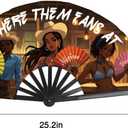 Where Them Fans At Hand Fan Foldable, Line Dance Popping Fans, Large Festival Hand Folding Fan, 26In