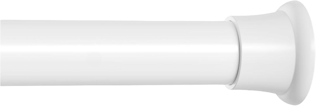 MEXAU 1 Pack Tension Curtain Rods 31-62 Inch,Adjustable Spring Tension Rods White Shower Curtain Rod No Drilling for Window, Bathroom, Closet, Room Divider, 7/8" Diameter