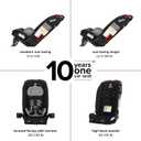 Diono Radian 3R, All-in-One Convertible Car Seat, Rear and Forward Facing, 10 Years 1 Car Seat, Slim Fit 3 Across, Black Storm, Style: Radian 3R Fits 3 Across
