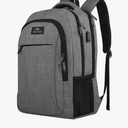 MATEIN Travel Laptop Backpack, Business Anti Theft Slim Sturdy Laptops Backpack with USB Charging Port, Water Resistant College School Computer Bag Gift for Men & Women Fits 15.6 Inch Notebook, Grey