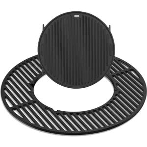 8835 Round Grill Grate w/8834 Grill Griddle for Weber Platinum 22" Kettle Grills, Heavy-Duty Replacement Grill Grate for Weber Gourmet BBQ System Hinged Grate, for Recteq Bullseye Grills