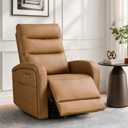 KISLOT Power Swivel Recliner Chair, Faux Leather Recliner 270° Rotation Modern Nursery Glider, Ergonomic Armrest & Side Storage Pocket, Comfortable Armchair for Living Room Bedroom & Nursery