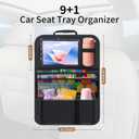 Car Backseat Organizer with Foldable Tray  9 Storage Pockets, Tablet Holder, Kick Mats  Back Seat Organizer for Kids & Adults, Road Trip & Travel Essentials(2-Pack)