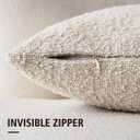 2 x Foindtower Pack of 2, Decorative Textured Boucle Throw Pillow Covers Accent Solid Pillow Cases Cozy Soft Couch Cushion Case for Chair Sofa Bedroom Living Room Home Decor 22 x 22 Inch Ivory Beige