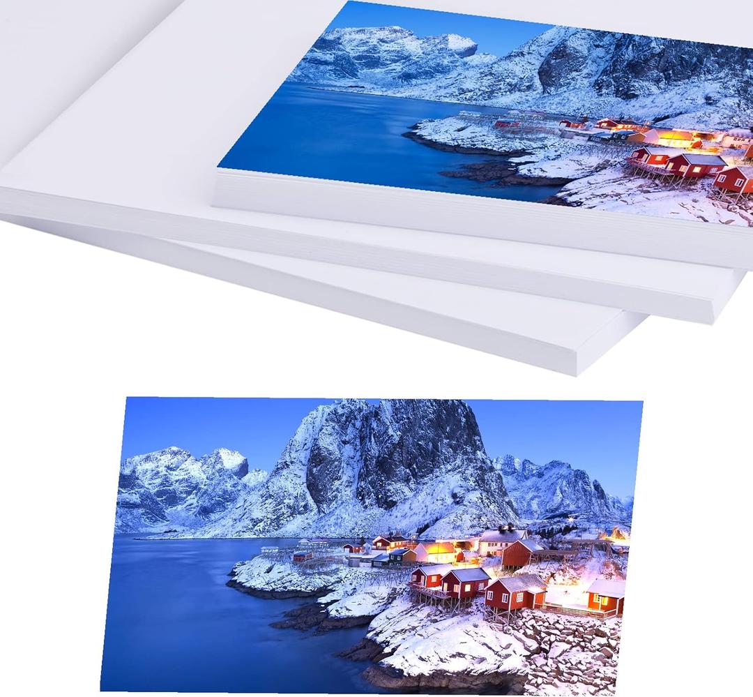 LUNARM 110 Sheets Photo Paper, 3 Sizes (4"x6", 5"x7", 8"x10") Glossy Paper Photo for Dye Ink Printer, 180gsm Inkjet Printing Photo Paper Clear Image for Photo Album DIY Party Camping Festival Record