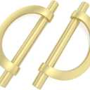 homdiy 12 Pack Brushed Gold Cabinet Pulls 3.75" Drawer Half Moon Handles for Dresser Kitchen Hardware, 3-3/4 inch(96mm) Hole Centers