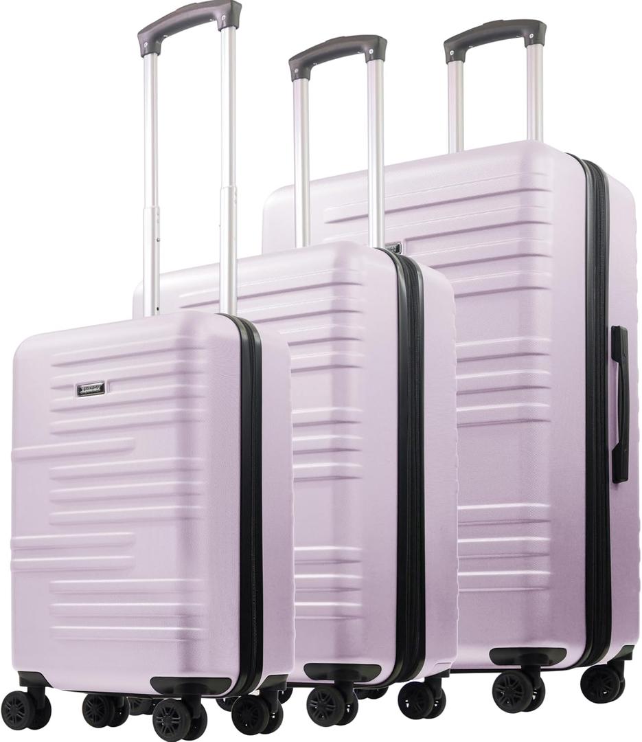 3 Piece Set Rolling Luggage, Hardshell Suitcases with Spinner Wheels, 22.5, 26.5, and 30 Inch, Purple | Hardshell Suitcases with Spinner Wheels, 22.5, 26.5, and 30 Inch