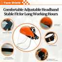 Face Shield, Full Face Safety Shield for Grinding & Cutting, ANSI Z87.1 Tested, Replaceable Clear & Mesh Visor, Adjustable Headgear for Woodworking, Chainsaw & Workshop Use