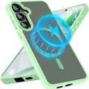 Stronger Magnetic for Samsung Galaxy S24 Plus Case Shockproof Slim[Compatible with MagSafe & MIL-Grade Drop Tested]Translucent Matte PC Back TPU Bumper Thin Protective Phone Case S24 Plus-Light Green