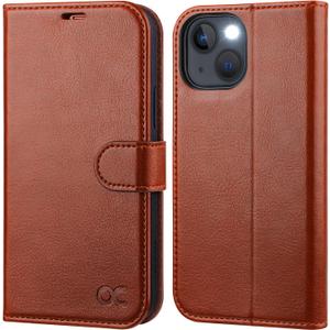 OCASE Compatible with iPhone 14 Wallet Case, PU Leather Flip Folio Case with Card Holders RFID Blocking Kickstand [Shockproof TPU Inner Shell] Phone Cover 6.1 Inch 2022 (Brown)