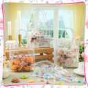 AmazingSpark 24 Pcs Christian Gift Bags for Women Bulk Mother Day Clear Gift Bags Inspirational Gifts for Women Pink Floral Religious Goodie Bag with Handles Gifts for Church Bible Birthday Party
