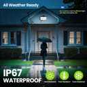 Solar Flood Lights Outdoor, 294 LED Motion Sensor Outdoor Lights, IP67 Waterproof Solar Flood Light for Outside, 3000LM Angle Adjustable Security Spot Lights for Porch Patio Yard Garage, 2 Pack 7500K (Cool White)