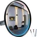 12-Inch Traffic Mirror  160 Adjustable Wide-Angle Convex Safety Mirror for Driveways, Garages, Warehouses & Parking Lots, Indoor/Outdoor Blind Spot Coverage