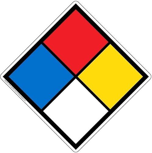 ComplianceSigns.com 12"x12" Adhesive Vinyl Blank NFPA 704 Hazard Diamond Placard, Made in the USA