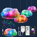 ViLSOM LED Cloud Light,RGB with IC Remote and APP Control Cool Lights Sync Music Color Changing for Bedroom Ceiling Adults and Kids Modern Home Decorations (1pcs)
