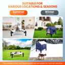 Heated Cat House for Outside, Waterproof Outdoor Cat Shelter with Thermostatic Pet Heating Pad for Winter, Large Elevated Pet Hetaing Bed with Rmoveable Canopy for All Seasons