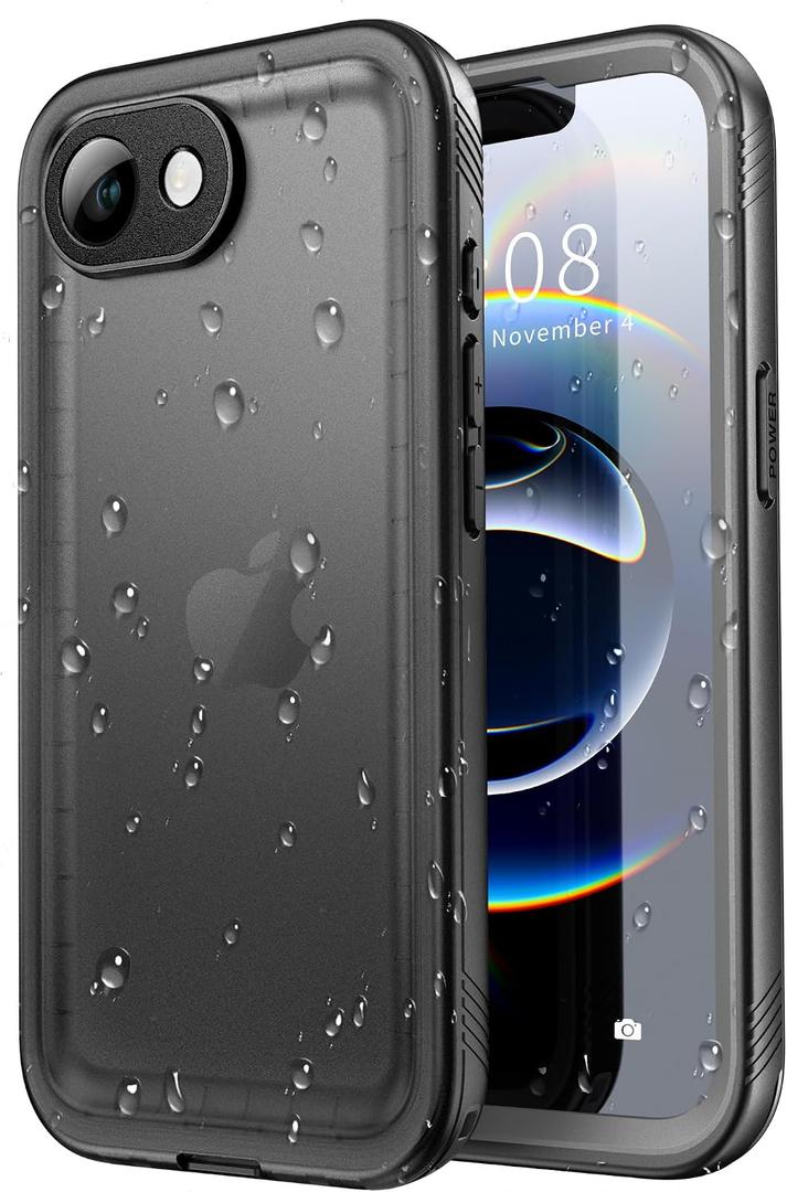 SPORTLINK for iPhone 16e Case/iPhone 17e Case, IP68 Waterproof Military Protective Full Body Heavy Duty Shockproof 360 Sealed Dustproof with Camera Screen Protector Cover for i Phone 16 e 6.1" Black