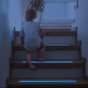 6'' x 24'' Clear Stair Treads Non Slip with Glow in Dark Blue Stripe, 15 Pack Pre-Cut Transparent Non Slip Strips Indoor Outdoor for Stairs,Bathroom,Bathtub, PEVA Safe for Elders,Kids,Pets