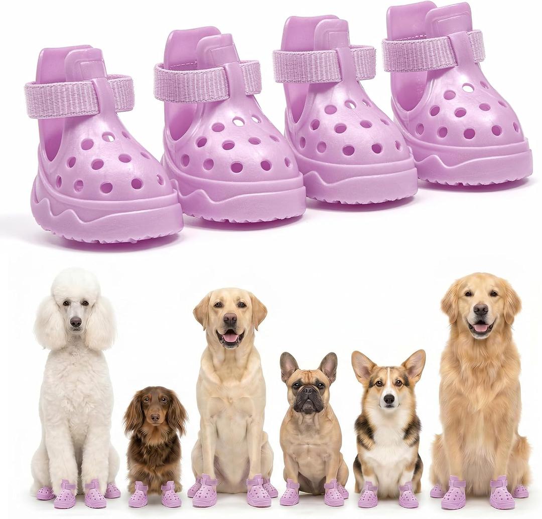 Soft Dog Shoes for Hot Pavement, Breathable Vented Dog Boots, Pink, Size 5