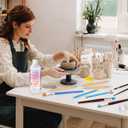 100ml Air Dry Clay Glaze and 29pcs Clay Tools Kit - Waterproof Scratch-Resistant Gloss Varnish Protects from Wear/Cracking, Pottery Tools for Stippling, Carving, Molding & Shaping Clay Crafts