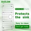 Sink Protectors for Kitchen Sink 28.75" x 15.75" Stainless Steel Sink Protector with Rear Drain Hole Sink Rack for Bottom of Sink with Sink Strainer(Silver, Separable,28.75" x 15.75", Rear Drain)