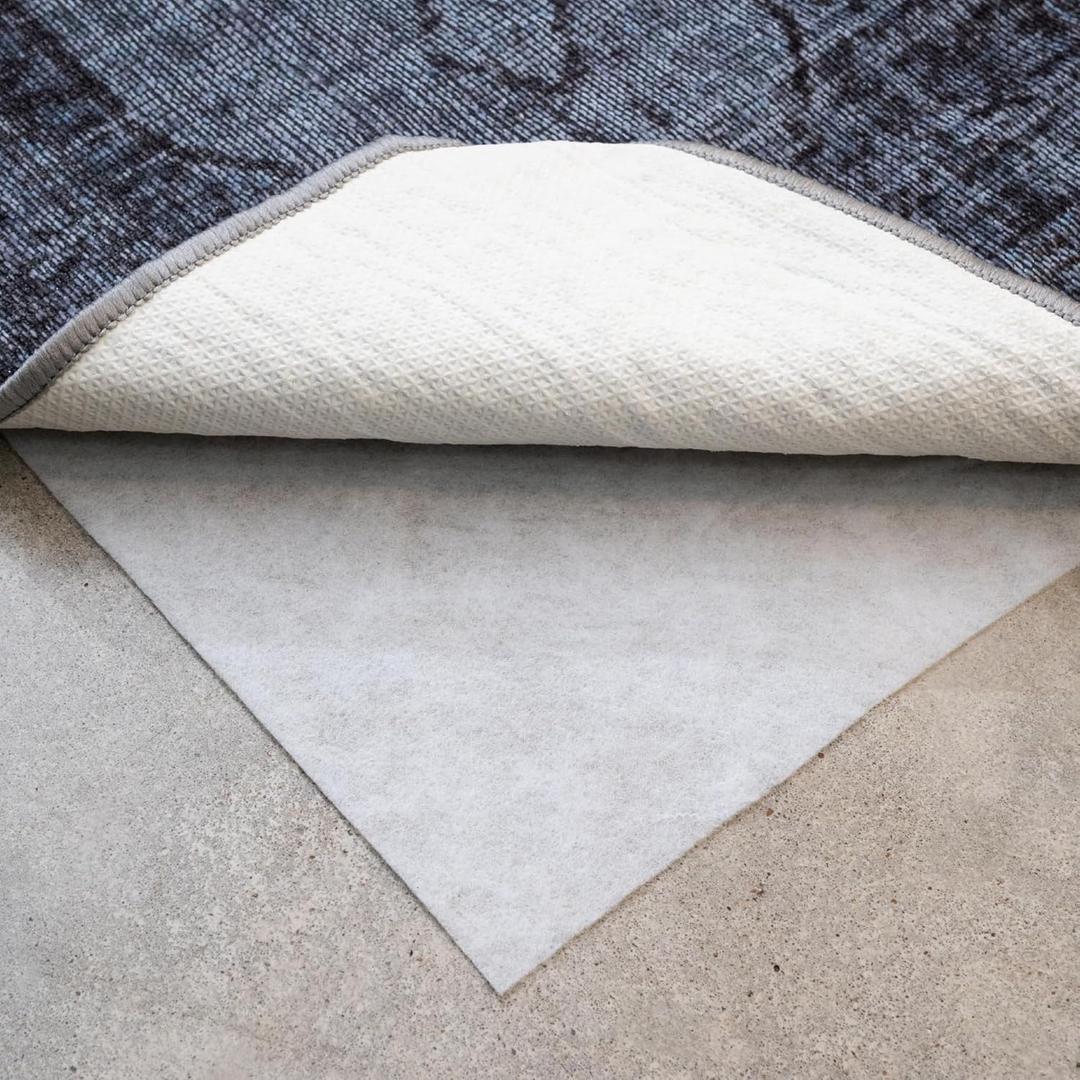 6' x 9' Non-Slip Rug Pad, Reversible Gripper, Non Skid Pads for Hardwood, Vinyl, Tile, Laminate Floors, Keep Area Rugs Secure, Natural Materials Safe for Indoor Flooring, Thick